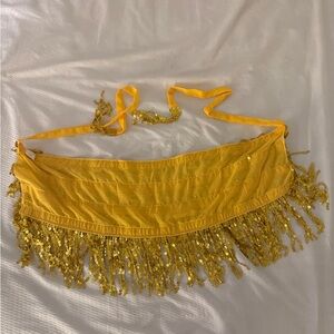 & Other Stories Yellow Sequin Mini Skirt